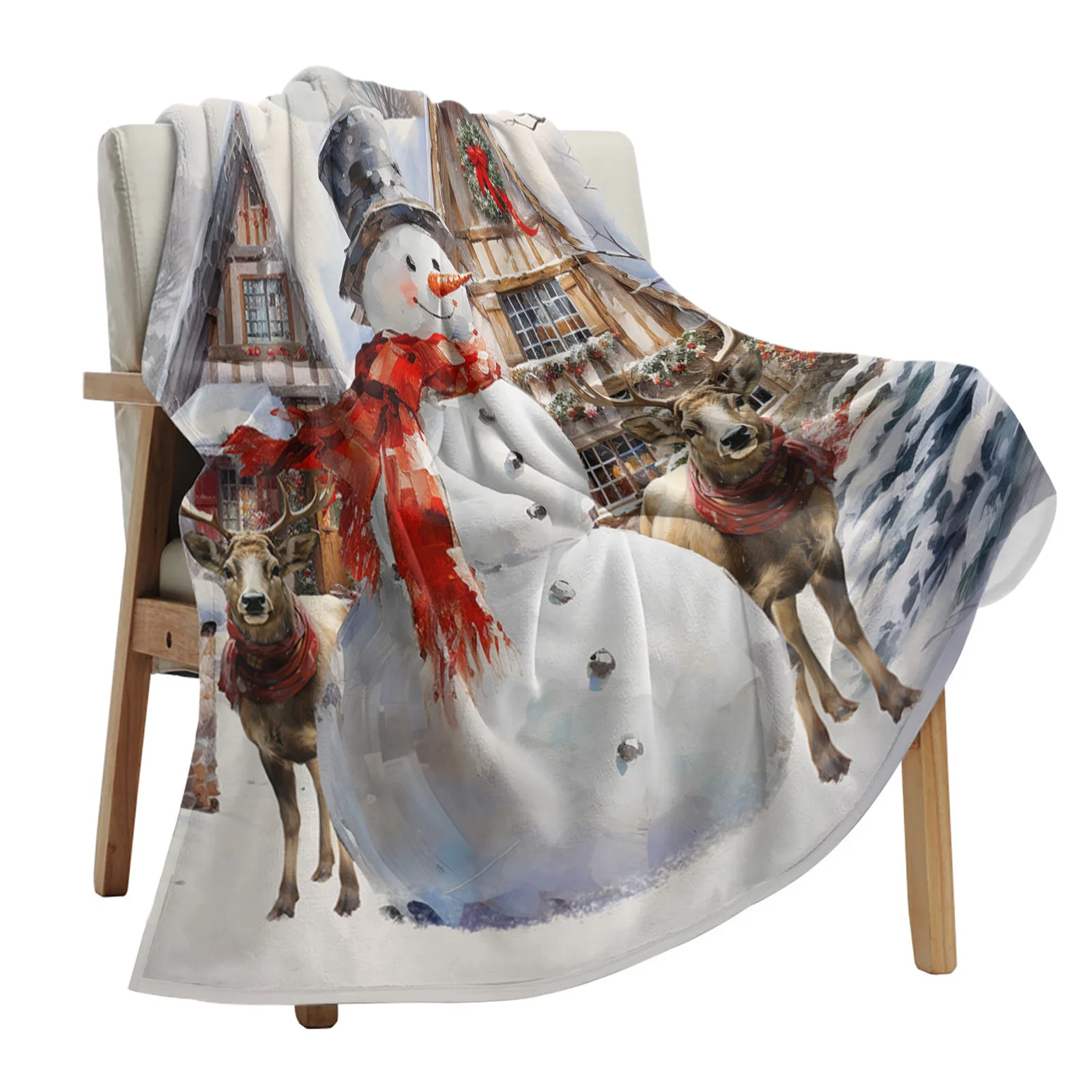 

Рождественское одеяло со снеговиком, оленем, винтажное одеяло на ферму, искусственное одеяло, мягкое плюшевое теплое диванное одеяло, праздничные подарки
