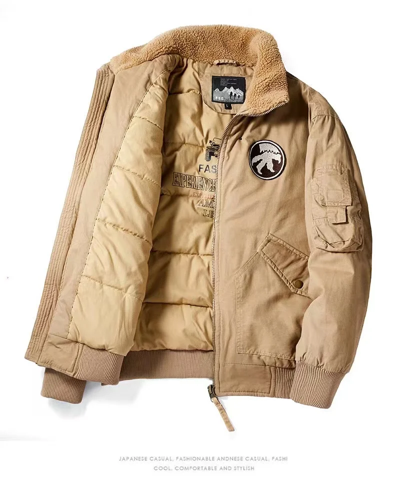 Men Winter Flight Bomber Jackets Warm Thermal Outwear Coats For Male Top Clothing Size M-4XL Windbreak