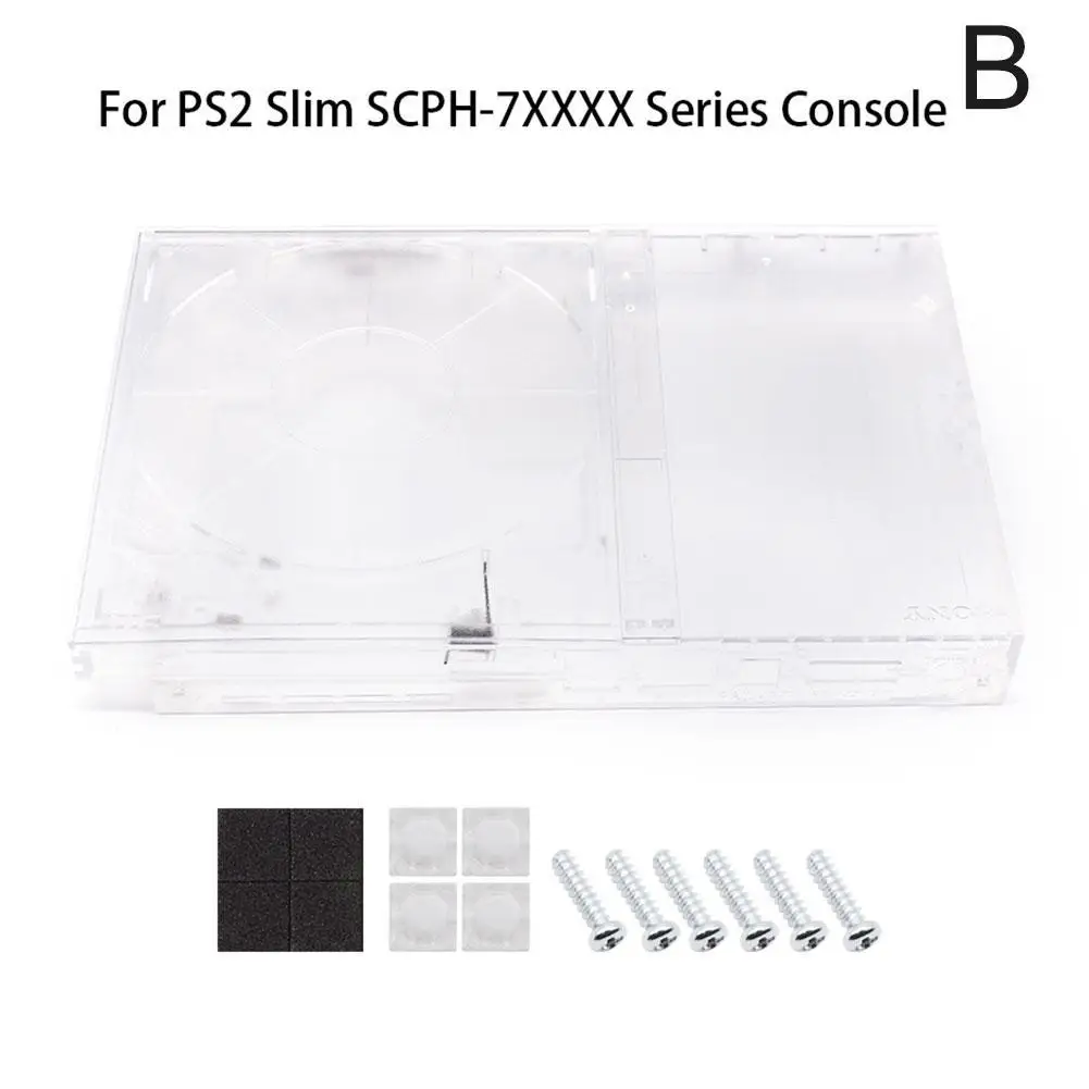 

Прозрачный Сменный Чехол-книжка для PS2 Slim узкий хост DIY сменный корпус чехол для PS2 Slim 9xxxx 7xxxx Series прозрачный чехол-книжка