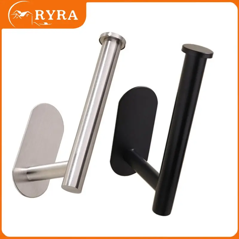 

Self-Adhesive Bath Paper Holder Stainless Steel Toilet Roll Organizers Bar Towel Ring Rail Rack Non-Drilling Toilet Accessories