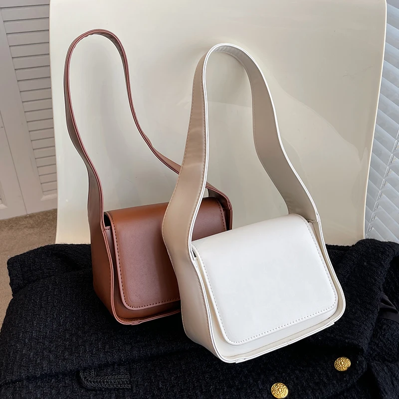 

Simple Bag For Women Brand PU Leather Sling Shoulder Bag Bucket Female Handbag Travel Bag Fashion Lady Underarm Shopper Bag Sac