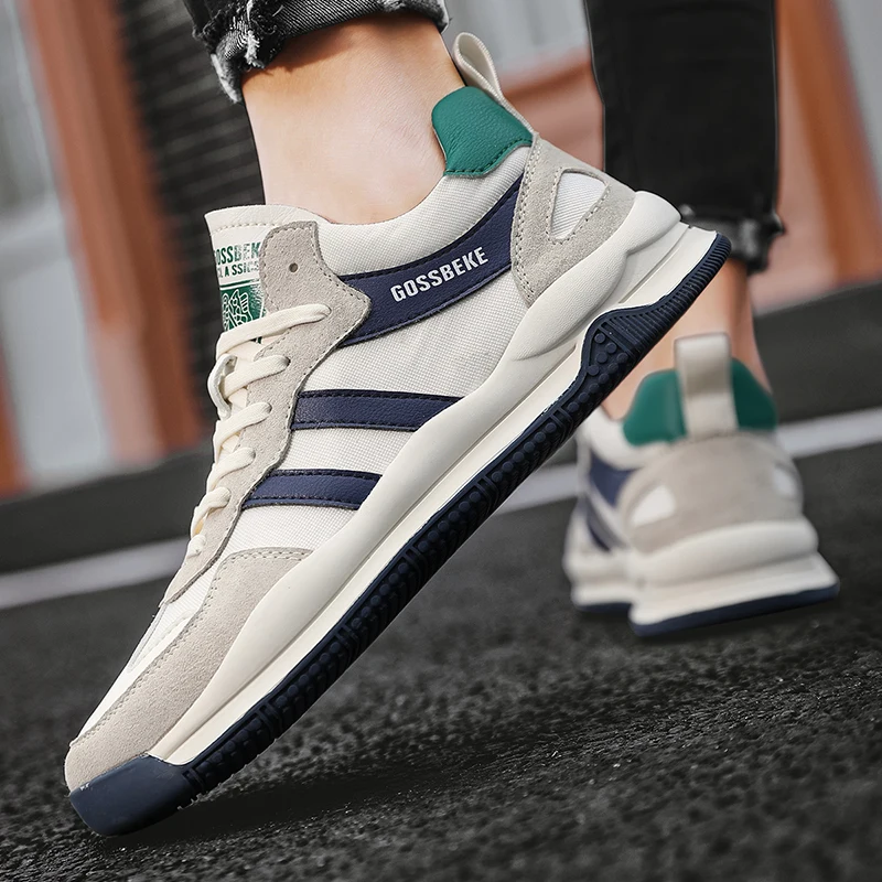 

Designer Luxury Men's Shoes High Sleeve Ankle Flat Sole Sneakers Casual Lace Up Leather Panel Lightweight Fashion Shoes 2023 new