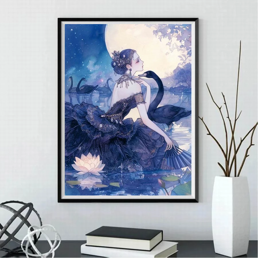 Алмазная мозаика сделай сам с изображением черного лебедя