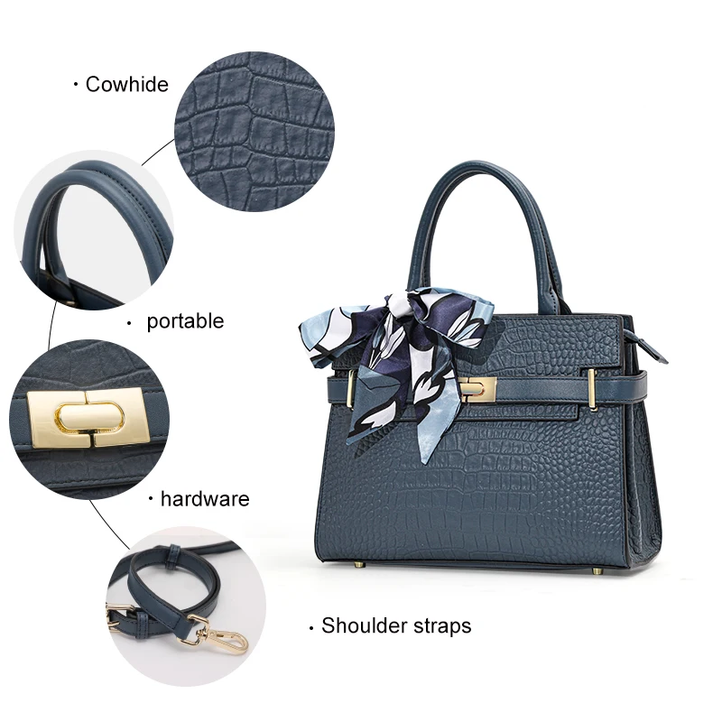 Сумка Aidrani из натуральной кожи с крокодиловым узором женская сумка большой