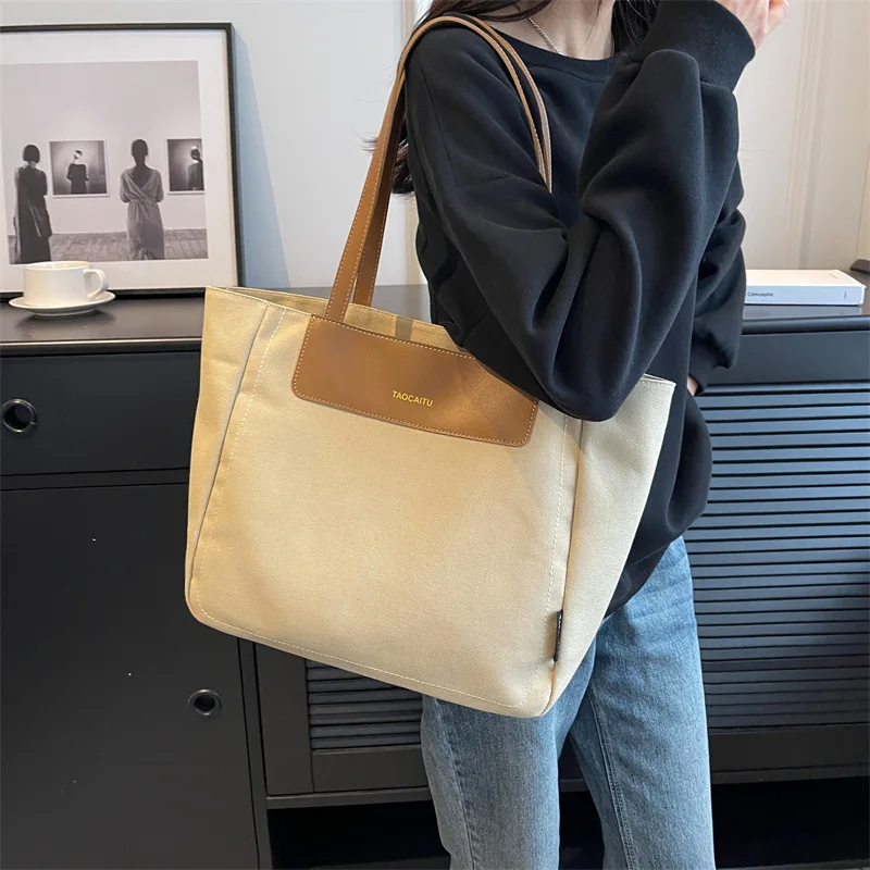 Casual Large Capacity Bag Women Tote Bag Designer Canvas Handbag High Quality Lady Shoulder Bag Waterproof Nylon Female Bag