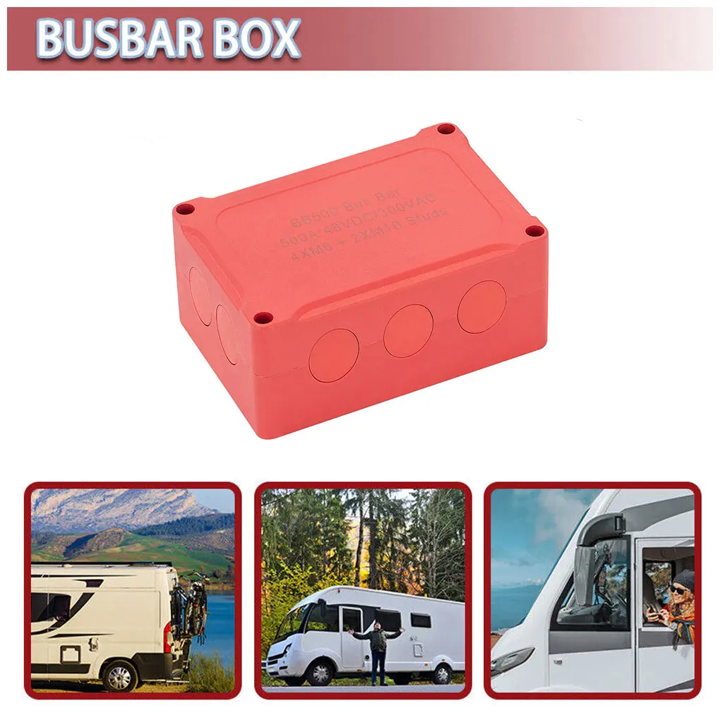 

Marine Bus Bar Automotive Power Distribution Block Secure And Stable With Screw Mounting And Ships red