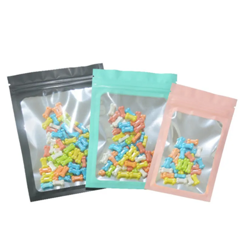 

100PCS UV Aluminum Foil Window Ziplock Bag Fishhook Wire Data Cable Cosmetics Mascara Jewelry Eyelash Makeup Nail Beauty Pouches
