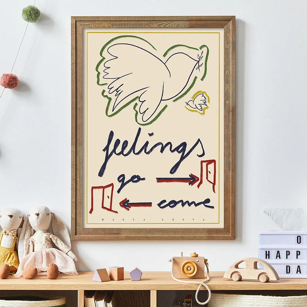 

Feelings Painting Print Canvas Poster Nordic Wall Art Classical Abstract Bird Animal Pictures for Living Room Home Decor Cuadros