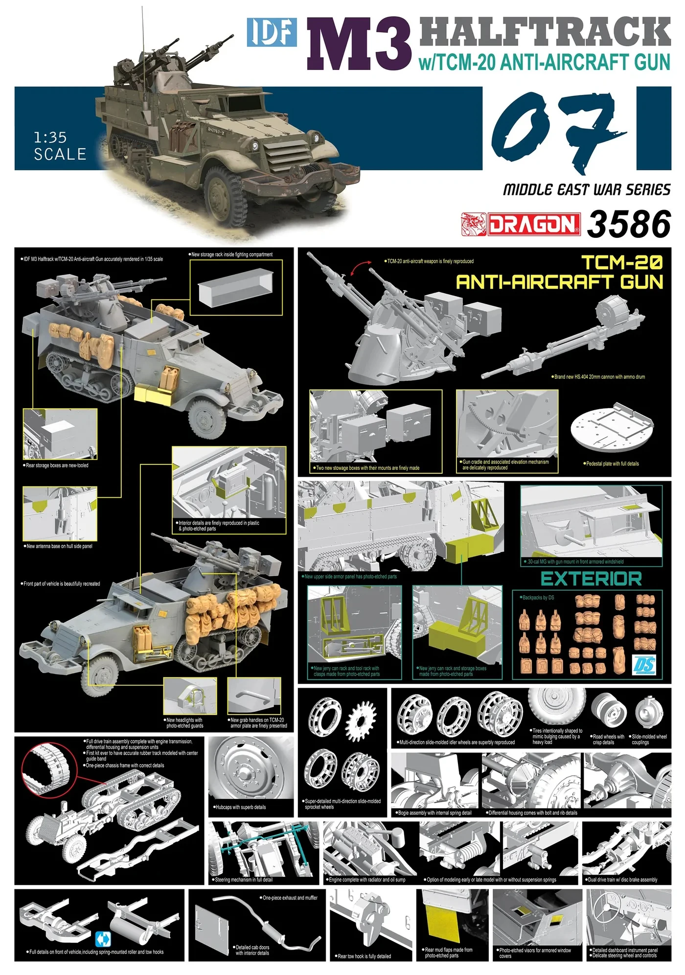 

Dragon 3586 1/35 M3 Halftrack w/TCM-20Anti-Aircraft Gun