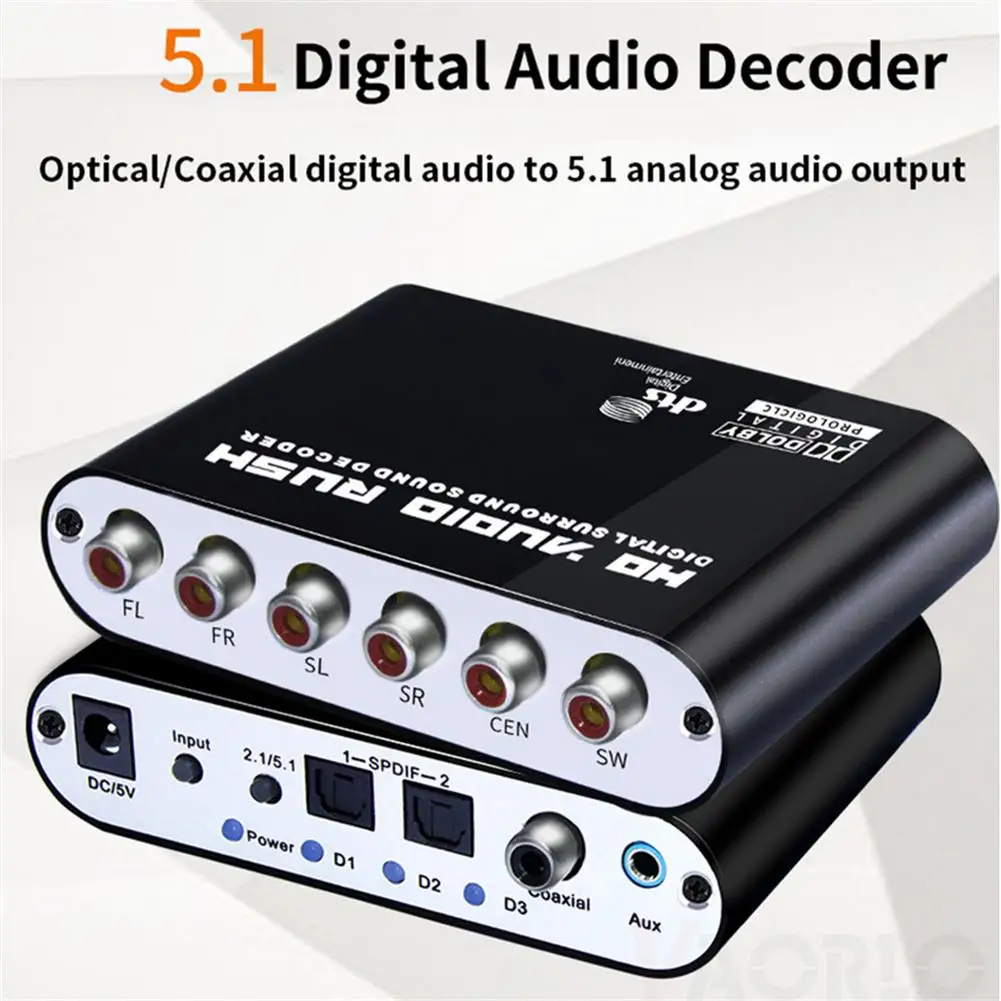 

5.1-channel Dolby/ac-3 Digital Audio Decoder Strong Mobility Fiber Coaxial Rca Analog Converter Sound Audio Adapter Amplifier