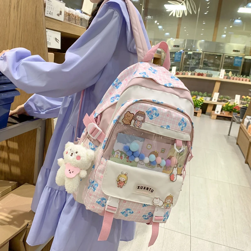 

Simple Fashon Women Schoolbag Cute Teenage Girls College Student Backpacks Kawaii Female Laptop Backpack Waterproof Travel Bag