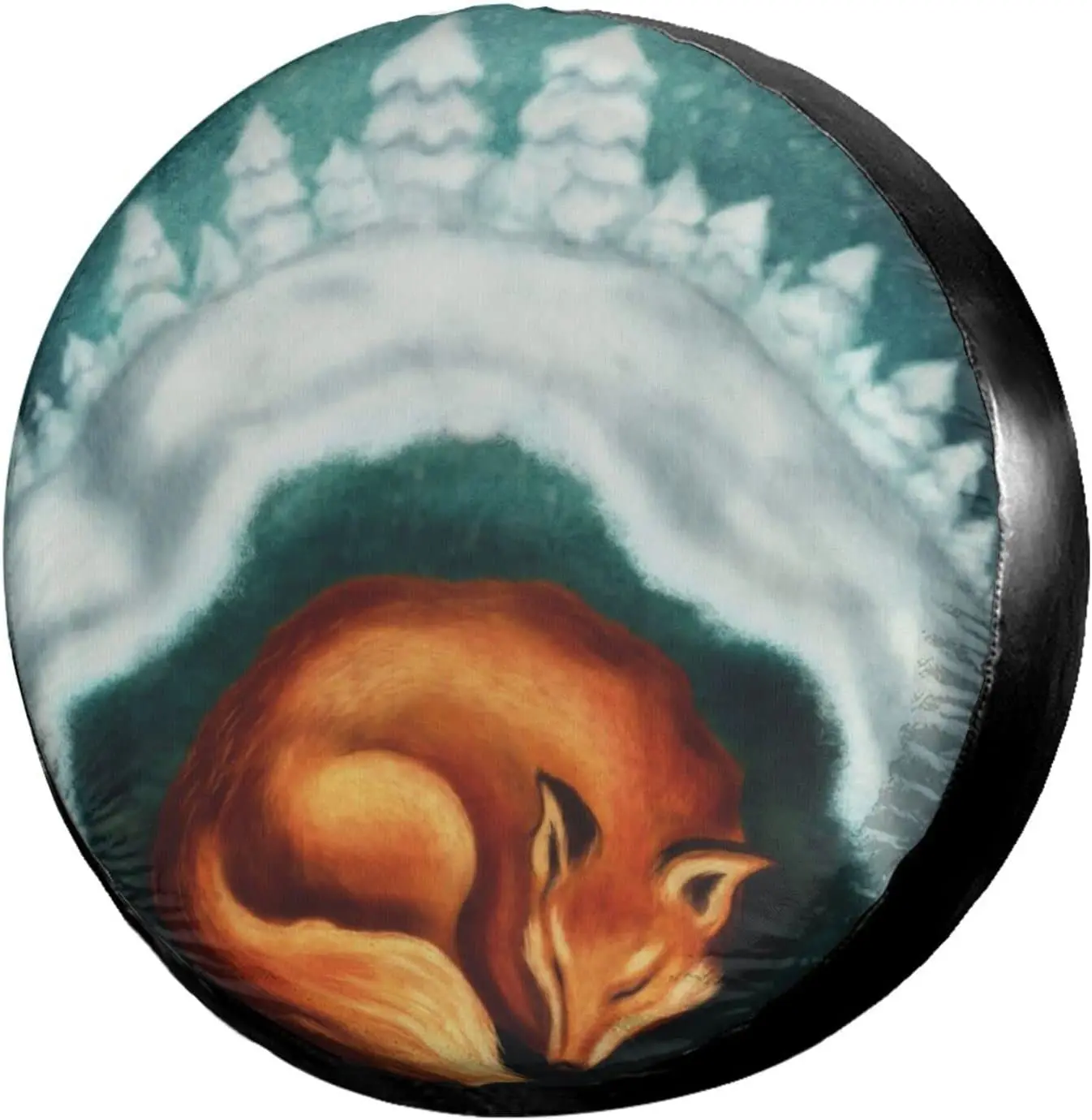 

Red Fox Sleeping in Winter Forest Spare Tire Cover Dust-Proof Wheel Tire Cover Fit Trailer RV SUV Many Vehicle 14 15 16 17 Inch