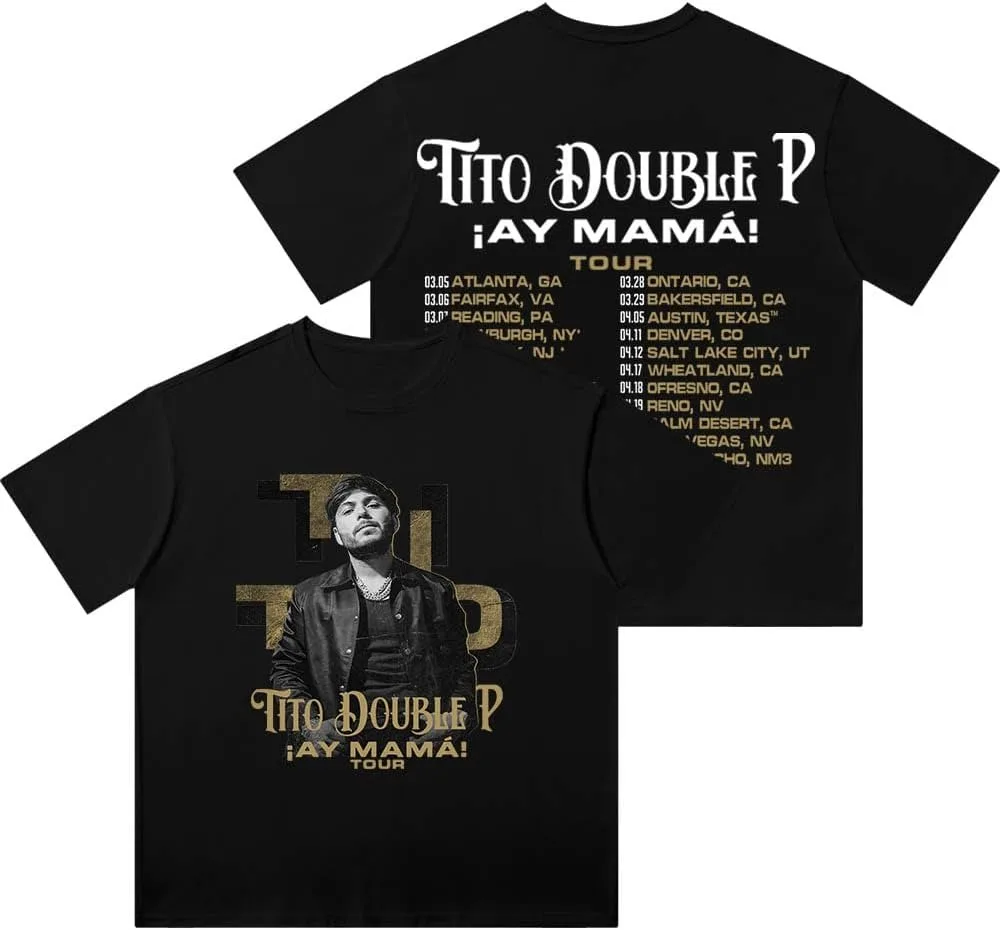 Хлопковая футболка с логотипом Tito Double P Ay Mama летняя мужская/женская короткими