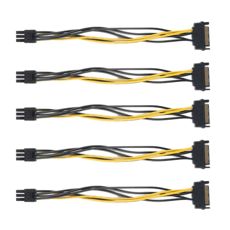 

5/10 шт. SATA 15pin к 6pin PCIe PCI-e PCI Express адаптер питания SATA к 6pin видеокарта кабель питания для майнинга