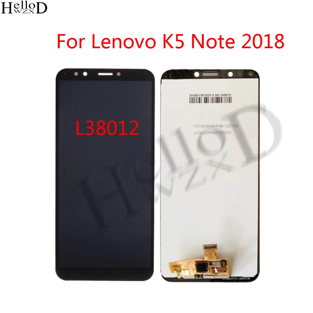 ЖК-дисплей 6,0 дюйма для Lenovo K5 Note 2018 L38012, полный ЖК-дисплей, сенсорный экран, дигитайзер в сборе, сменная панель