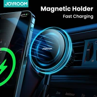joyroom blue light magnetic car phone holder fast wireless charger for iphone 12 13 pro max car charger phone holder for car