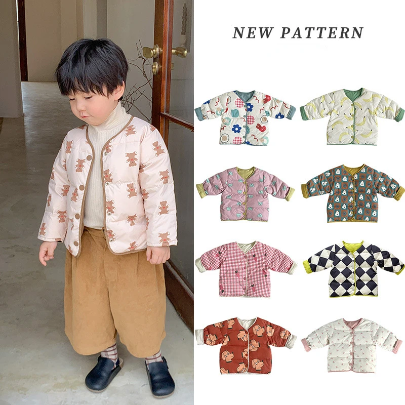 

HoneyCherry New Children's Cartoon Down Jacket Cold Protection Warm Jacket Kids Winter Jacket