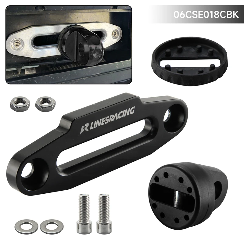 Алюминиевые лебедки, крюк для лебедки + 6061 CNC 6 '152 мм Hawse Fairlead, синтетический трос для лебедки 4000-5500 фунтов, черный/красный