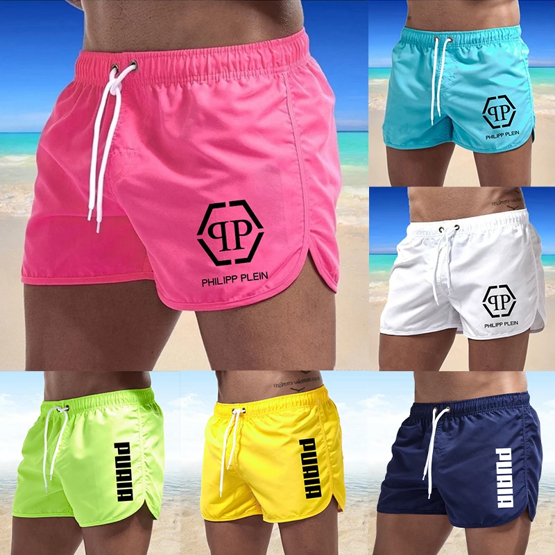 New Summer Mens Swim Trunks 2023 Hot Sport Gym Running Shorts Male Beachwear Brand Beach Shorts Quick Dry Siwmwear Board Briefs