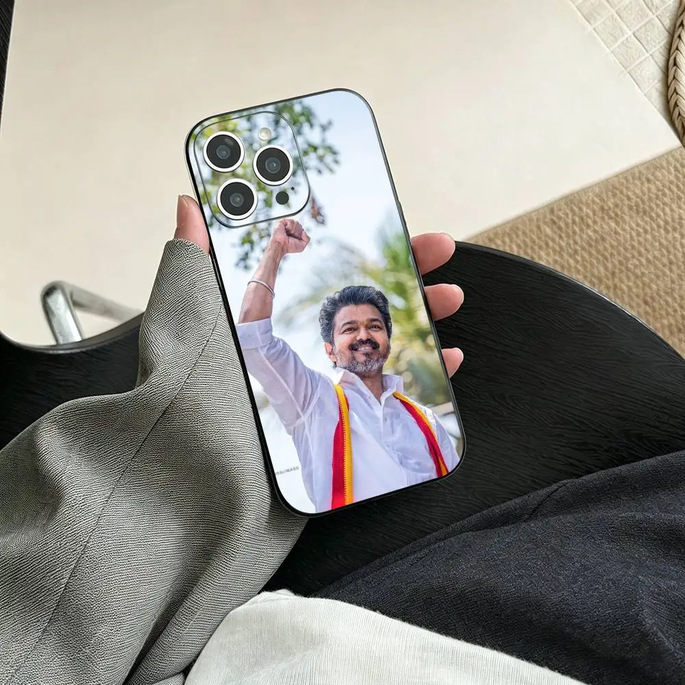 Фото Чехол для телефона Thalapathy Vijay India для iPhone 17, 16, 15, 14, 13, 12, 11 Plus, Pro Max и других моделей, мягкий черный чехол №5