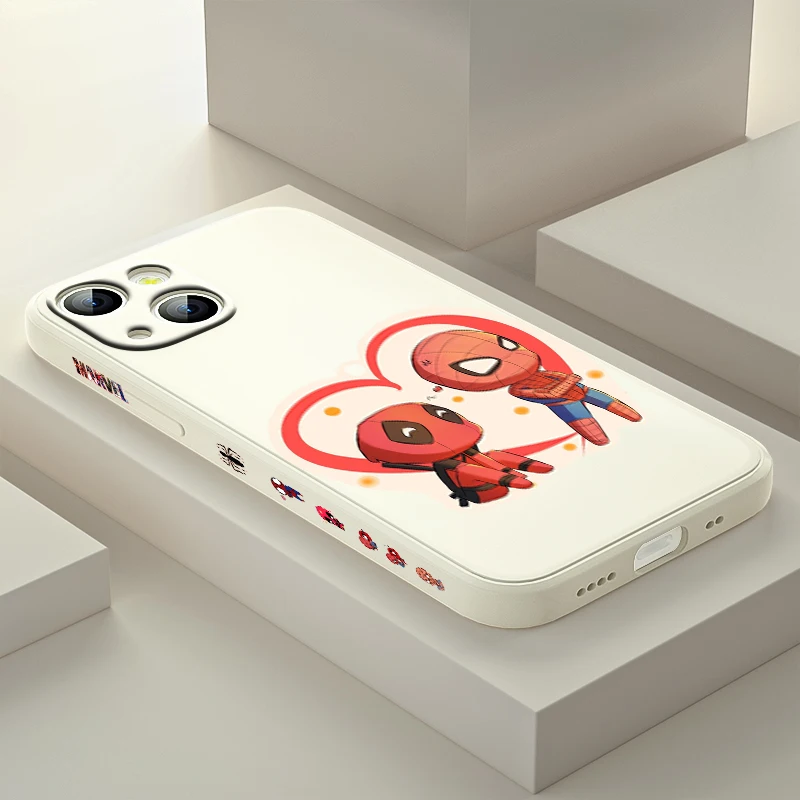 

Spider-Man Marvel Avengers For Apple IPhone 13 12 Mini 11 Pro XS MAX XR X 8 7 6S SE Plus Liquid Left Silicone Phone Case