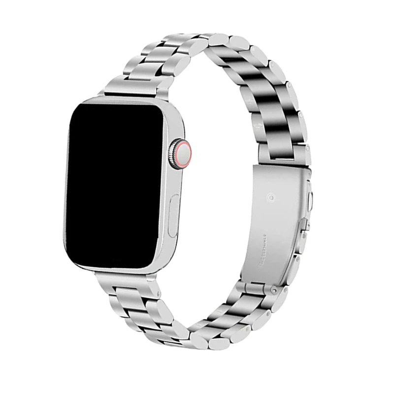 

Thin Stainless Steel Strap for Apple Watch 7 Band 45mm 41mm Slim Bracelet iWatch Series 6 SE 5 4 3 44mm 40mm 42mm 38mm Watchband