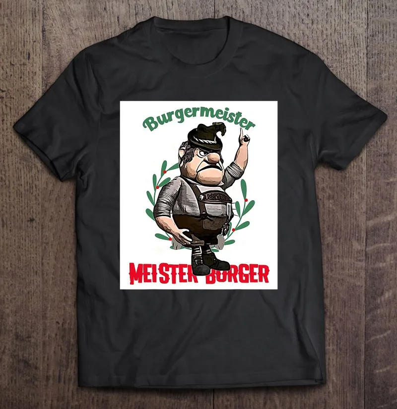 

Burgermeister Meister Burger Cartoon German Lederhosen T Shirt For Men Men's Cotton T-Shirt T-Shirts Men's Shirts Shirt Blouse