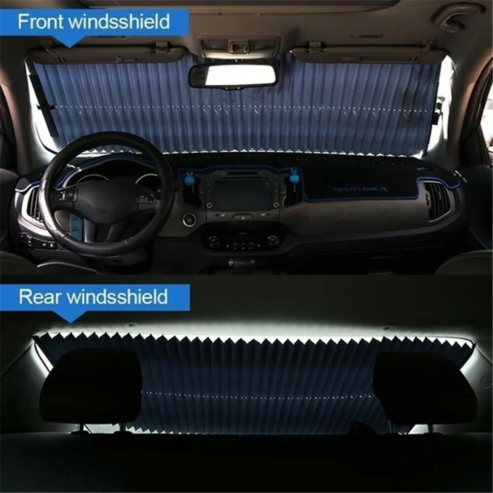 

Visor Cover Windshield Sunshade Curtain Front Retractable UV Protection