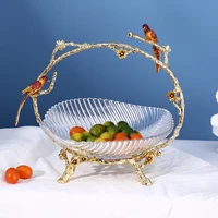 new fruit plate ornaments light luxury living room high end household coffee table tray storage modern glass dried fruit tray