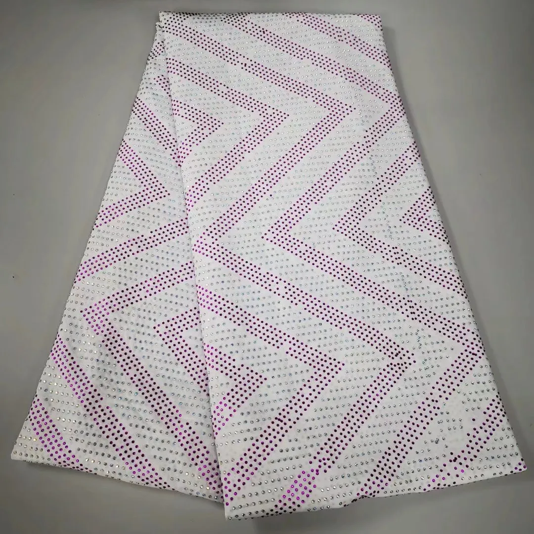 

White Nigerian Swiss Cotton Lace Fabric 2022 African Dry Lace Embroidery Atiku Fabrics 5 Yards For Men Cloth Sewing
