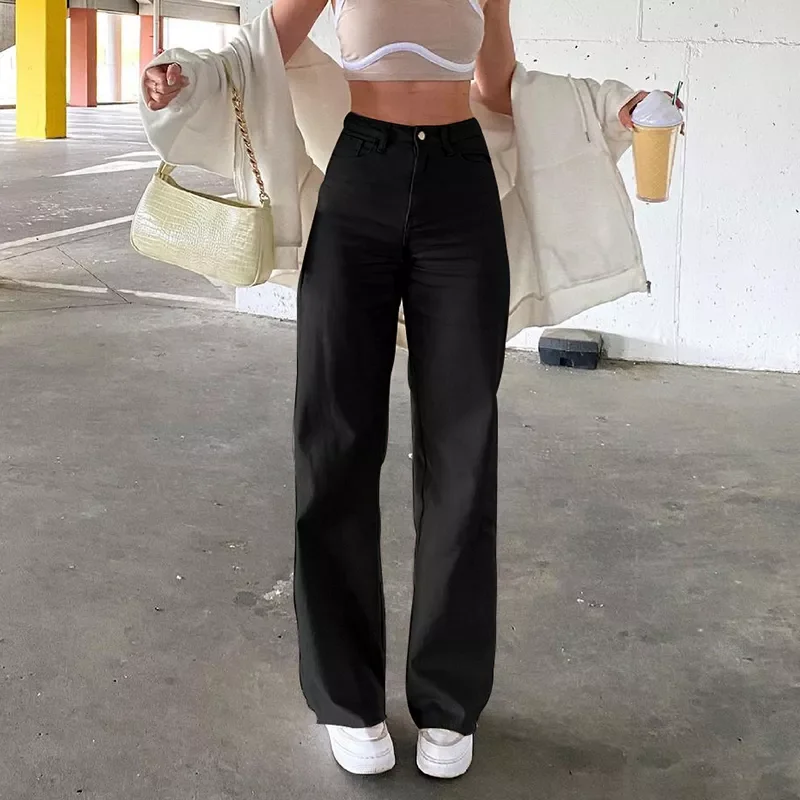 

New2022 Casual Loose Jeans For Women High Waist Wide Leg Femme Trousers Comfort Denim Mom Jean Pants Capris Harajuku 2021