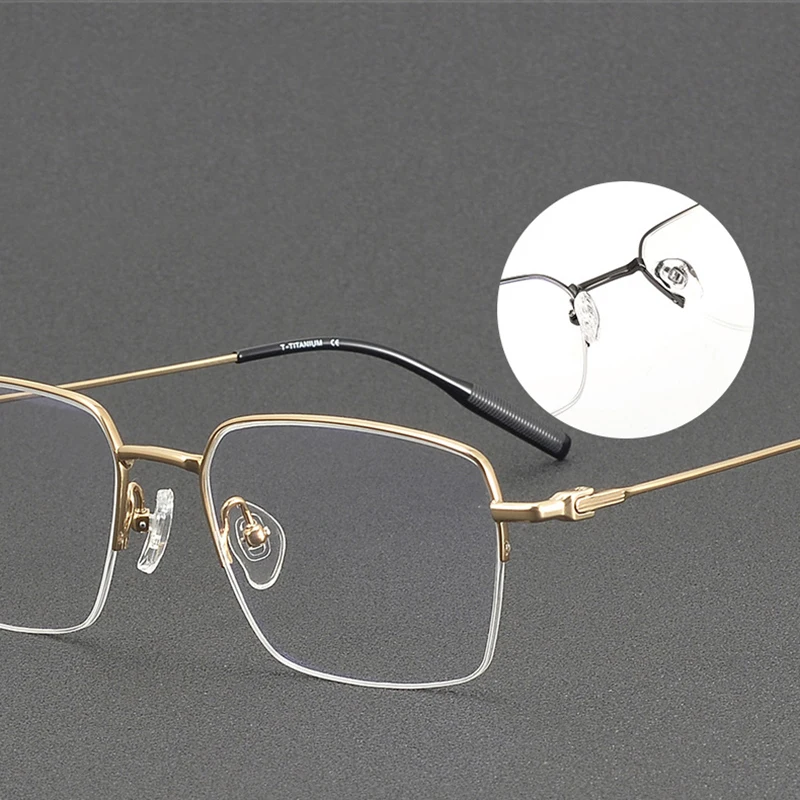 Оправа для очков многоугольная из чистого титана мужчин и женщин модные