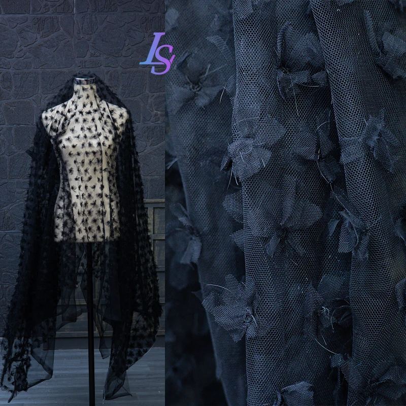 

Embroidery Mesh Fabric Diy Handmade Texture Jacquard Wedding Dress Lace Puffy Dress Clothing Designer Fabric