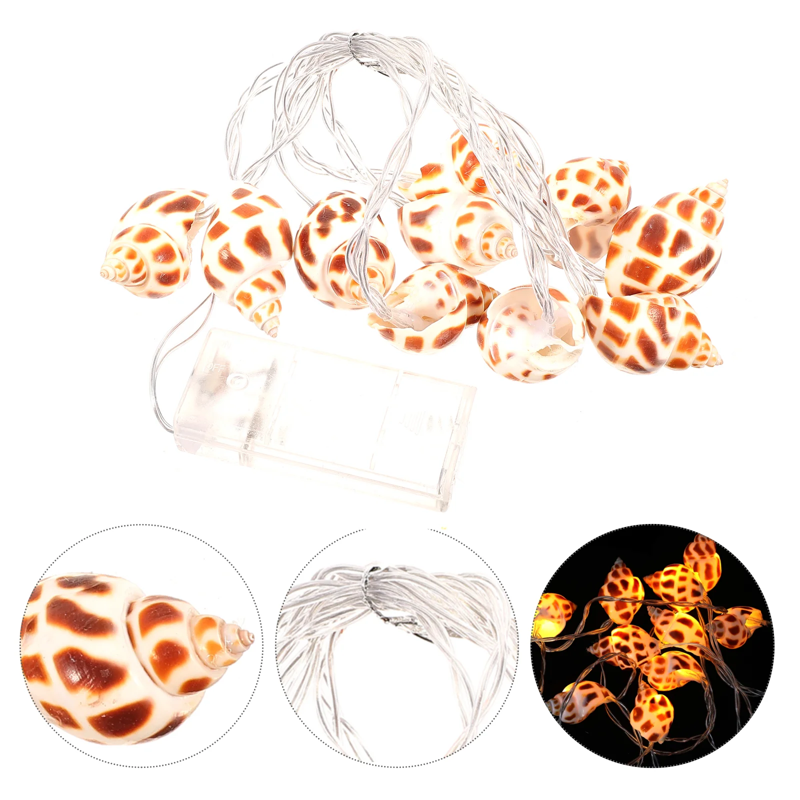 

Sea Conch Lamp String Decorative LED Light String Party Lamp Decorations for Kids' Bedroom(10 LED Beads)