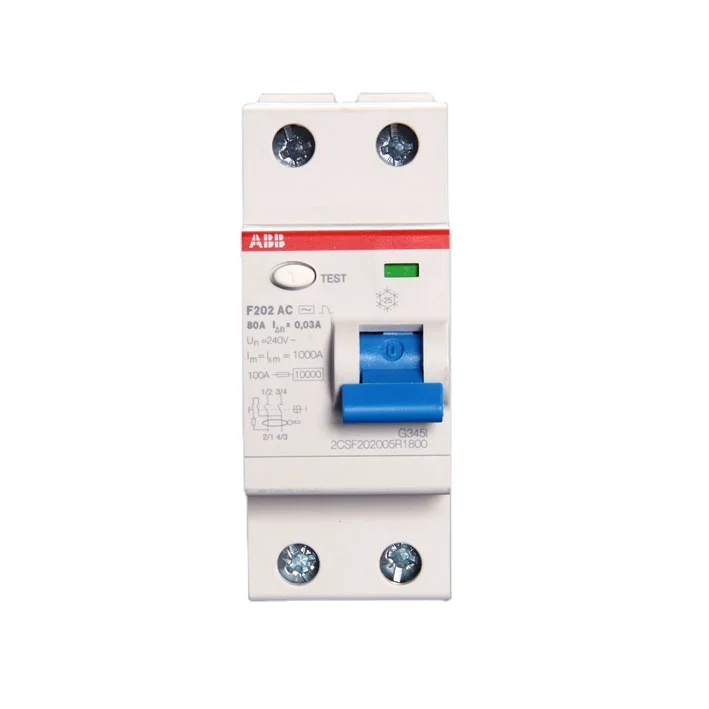 

ABB-new Miniature Circuit Breaker RCCB 2P 80A 2CSF202005R3800 F202 AC-80/0.3 MCB Circuit Breaker