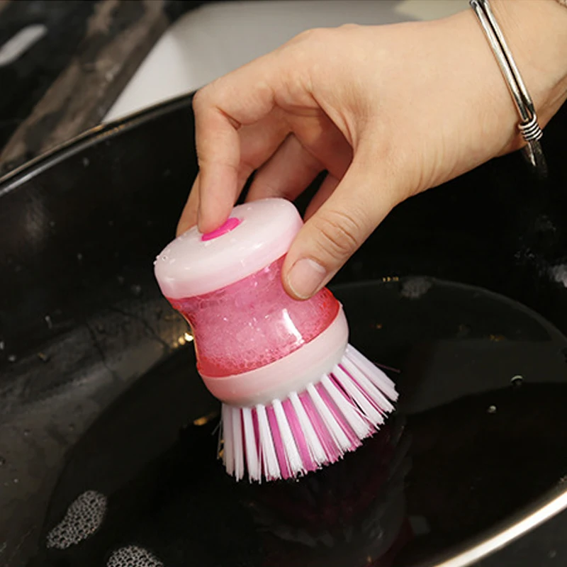 

Wash Pot Dish Brush Washing Utensils With Up Liquid Soap Dispenser Household Bathroom Cleaning Tool Supplies Kitchen Accessories