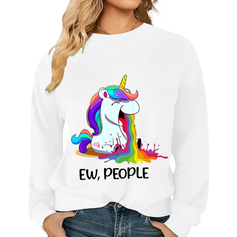 Ew People Единорог с радужным принтом женские модные толстовки забавным единорогом