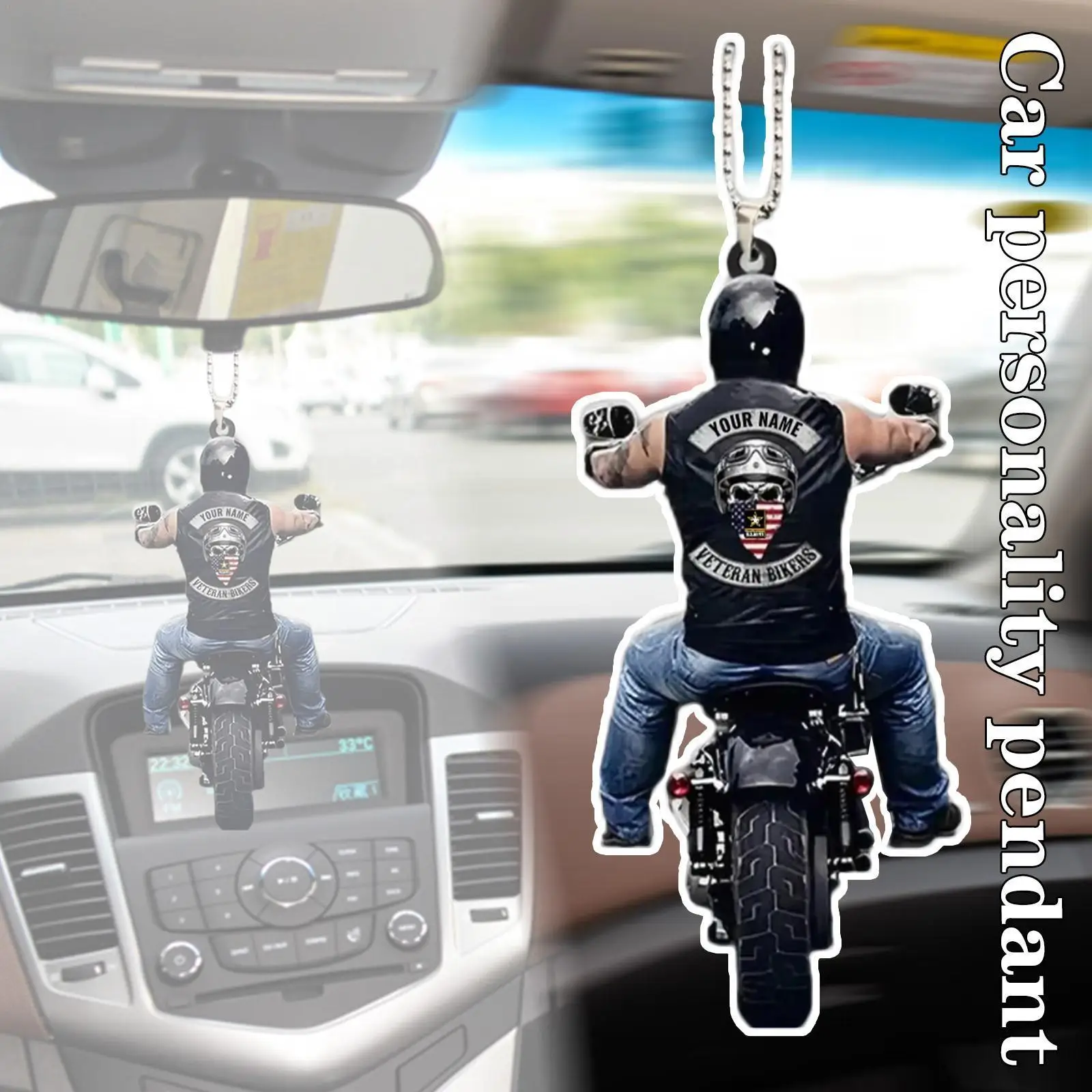 

Motorcycle Rider Pendant Car Rear View Mirror Hanging Auto Accessories Decorative Car Pendant Supplies Decor Interior Ornam B5i8