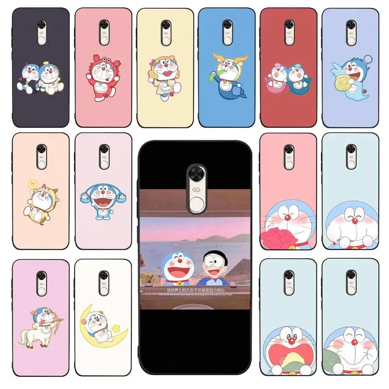

FHNBLJ Doraemon Phone Case for Redmi 5 6 7 8 9 A 5plus K20 4X 6 cover