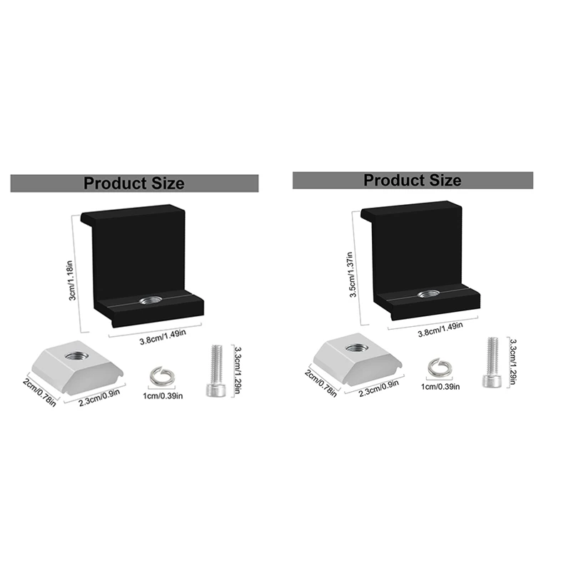 

12 Pack Solar Module Holder End Clamp, End Clamp For Mounting Solar Panel, Side Clamp For PV Solar Module Fixings