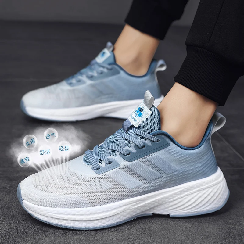 Men's new sneakers shoes high quality light casual fashion running elastic leisure outdoor mesh summer sports tennis walking