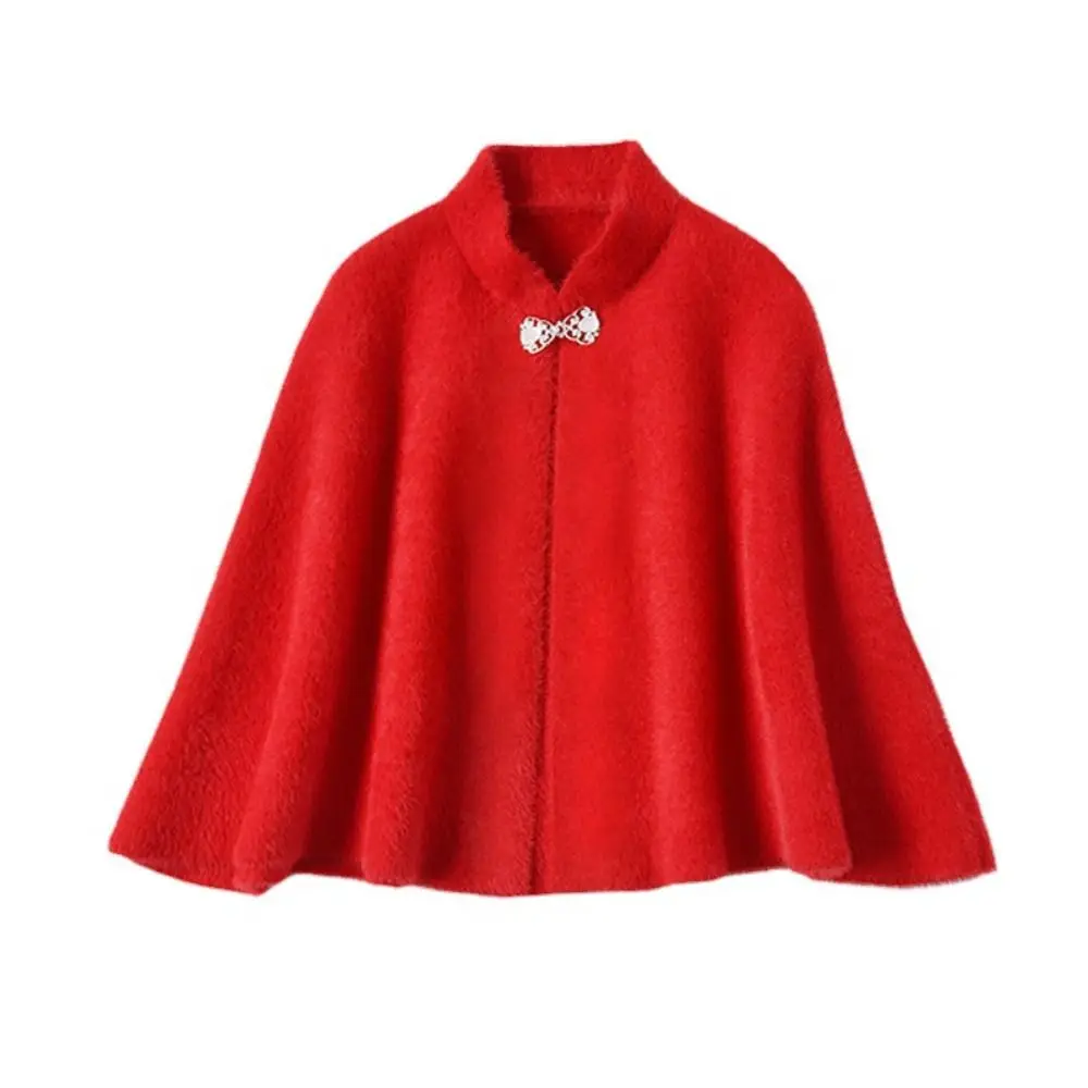 Осень-зима бархатная шаль из искусственной норки роскошный элегантный короткий