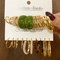 bohemian gold snake butterfly drop earrings set for women pearl acrylic dangle earrings 2021 trend set of earrings jewelry