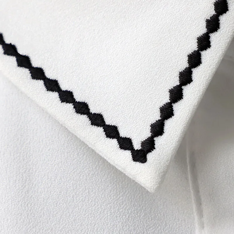 Вышивка ложный воротник женский кружевной съемный с лацканами рубашка топ