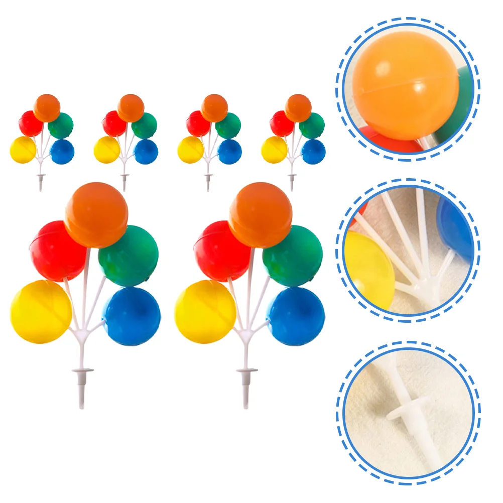 

Cake Balloon Topper Toppers Cupcake Picks Birthday Insert Balloons Colorful Wedding Rainbow Cluster Happy Mini Shaped Kit Shape