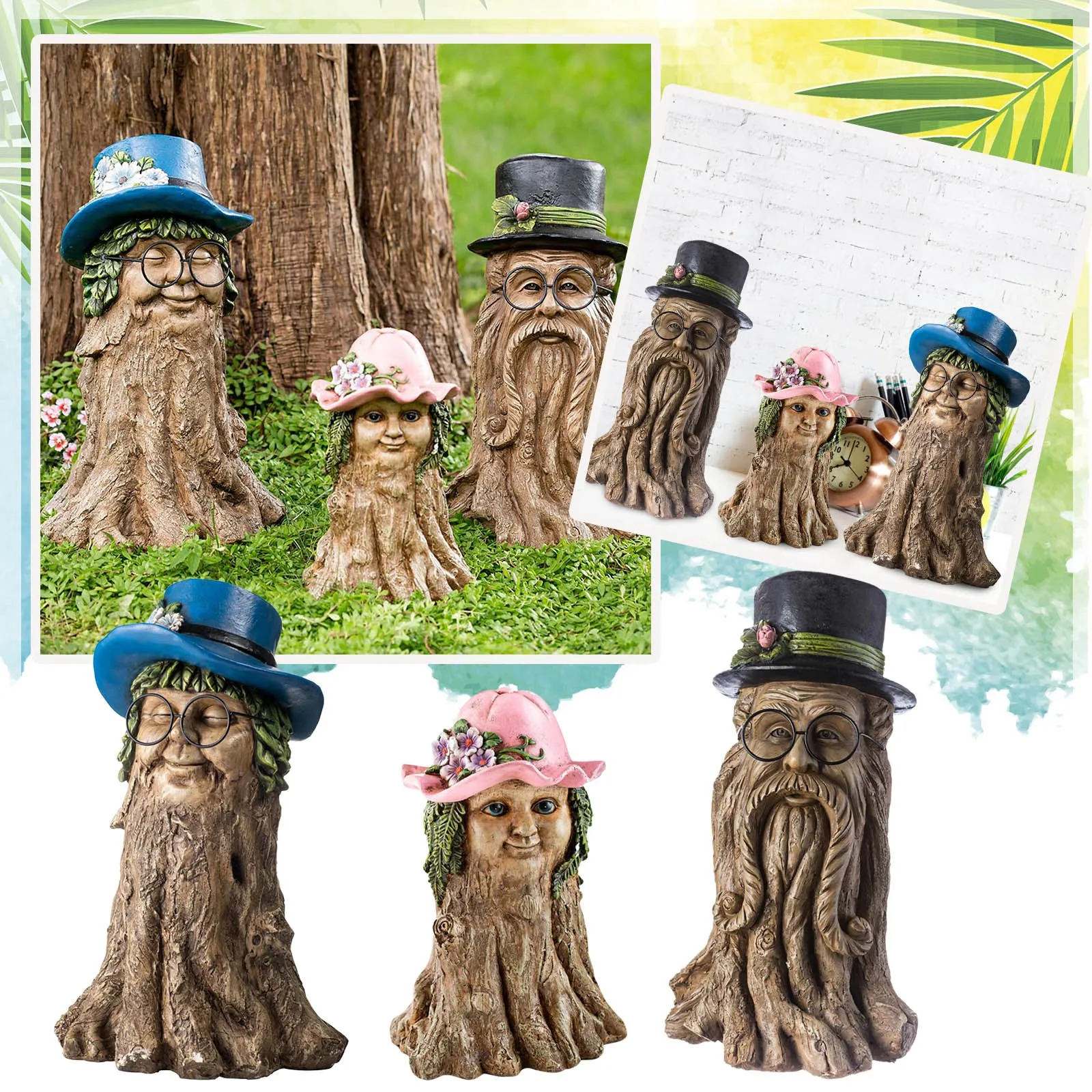 

Tree Stump Garden Sculpture Family Garden Sculpture Resin Family Tree Stump Decoration Of A Family Of Three Garden Statues 2022