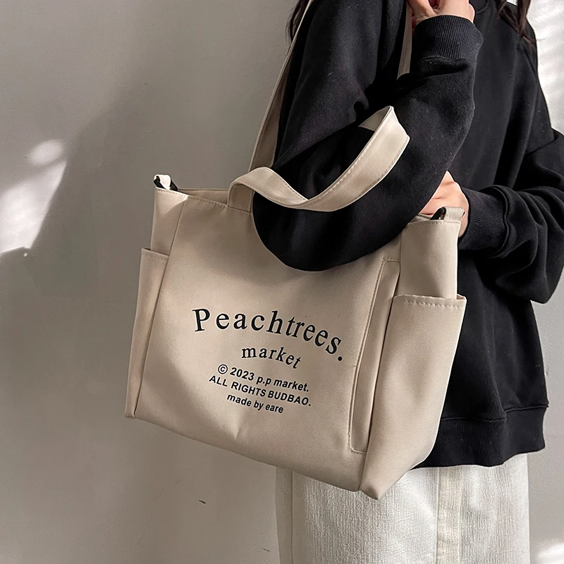 

Canvas Bags for Women Casual Tote Soft Design Messenger Bags Travel Shoulder Bag Shopping Bags Girls School Bags Simple