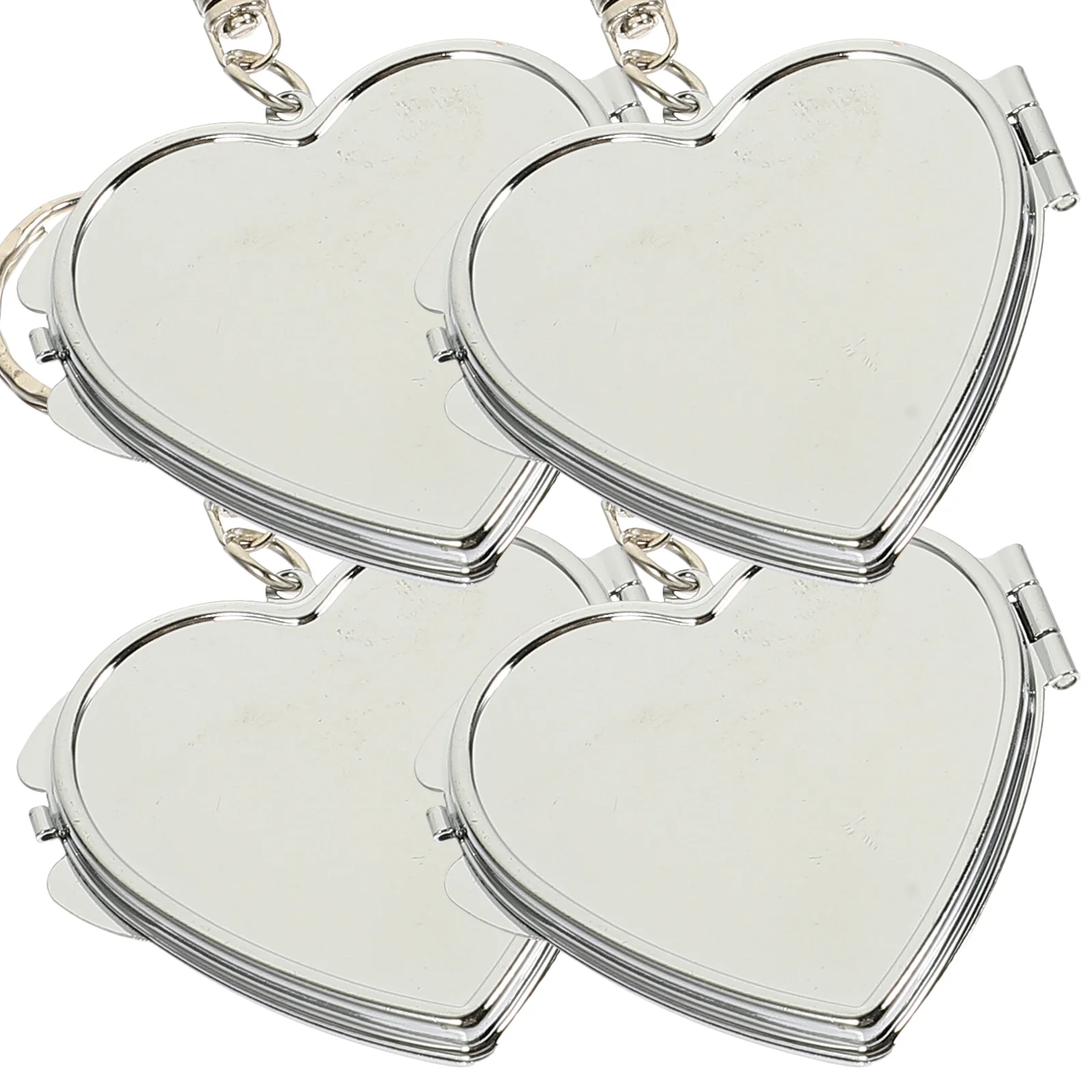 

Mirror Pocket Makeup Keychain Heart Folding Keyring Compact Minismallshape Keysize Foldable Purse Girls Blank Ring Keychains