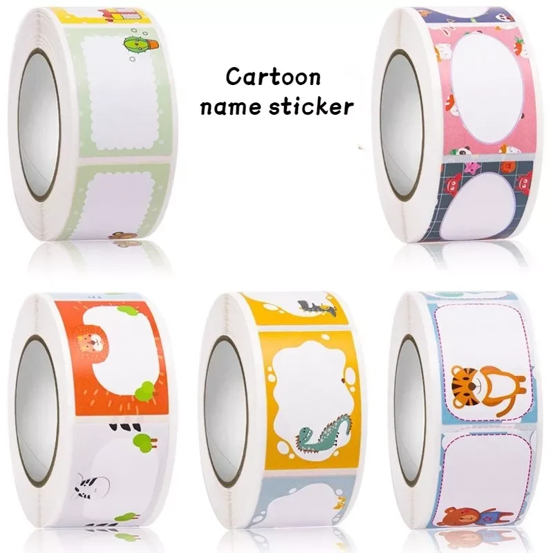 

250pcs/roll Personalized Name Stickers Cartoon Girl Boy Sticker Stationery Differentiated Label for Students School Supplies