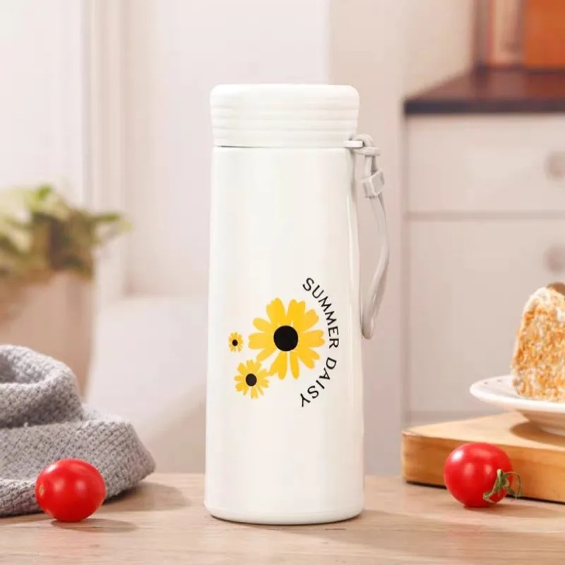 

Leakproof Daisy Water Cup 2023 Tumbler Wholesale Cute Coffee Cup Drinkware Fashion Stainless Steel Glass Bottle Creative New